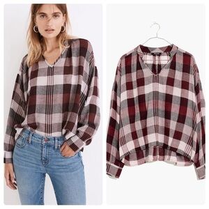 Madewell Highroad Popover Shirt in Schorr Plaid size Small NWT